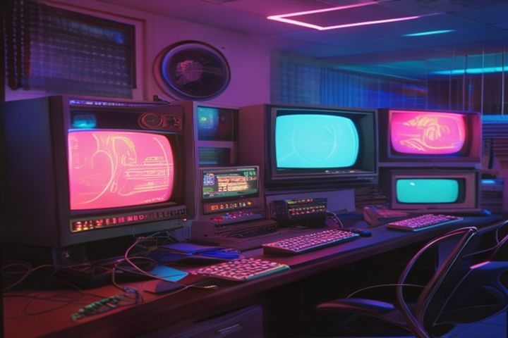 1990'ernes EDB-rum — retro nostalgisk
